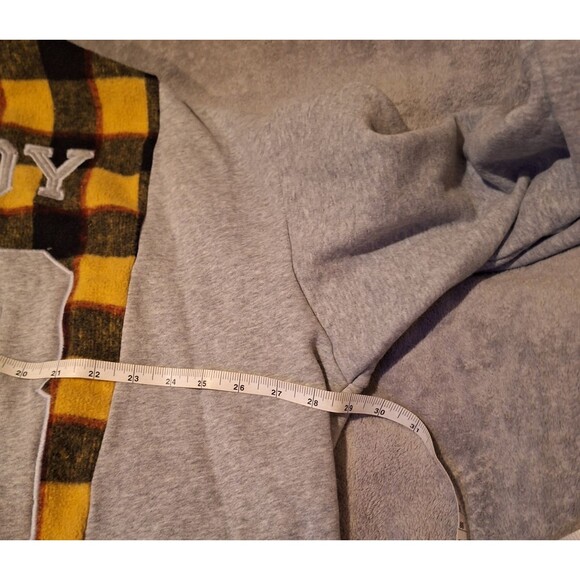 AKIRA Tomboy Babe Jacket Gray / Yellow-Black Plaid Terry/Flannel Oversize S - Picture 9 of 10